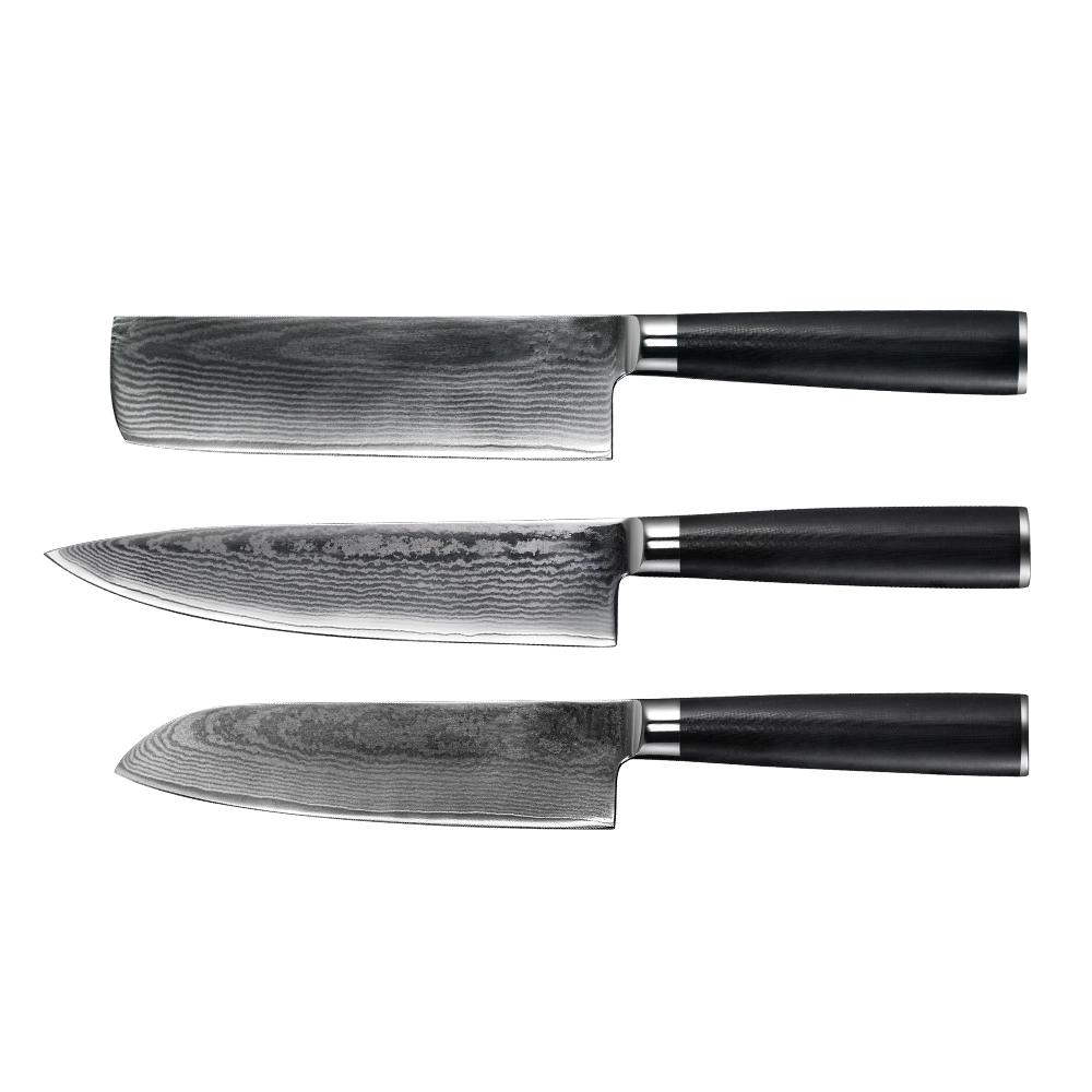 Cuchillos de cocina japonesa 10cr15comov Damasco Steel Chef Cuchillo con mango G10