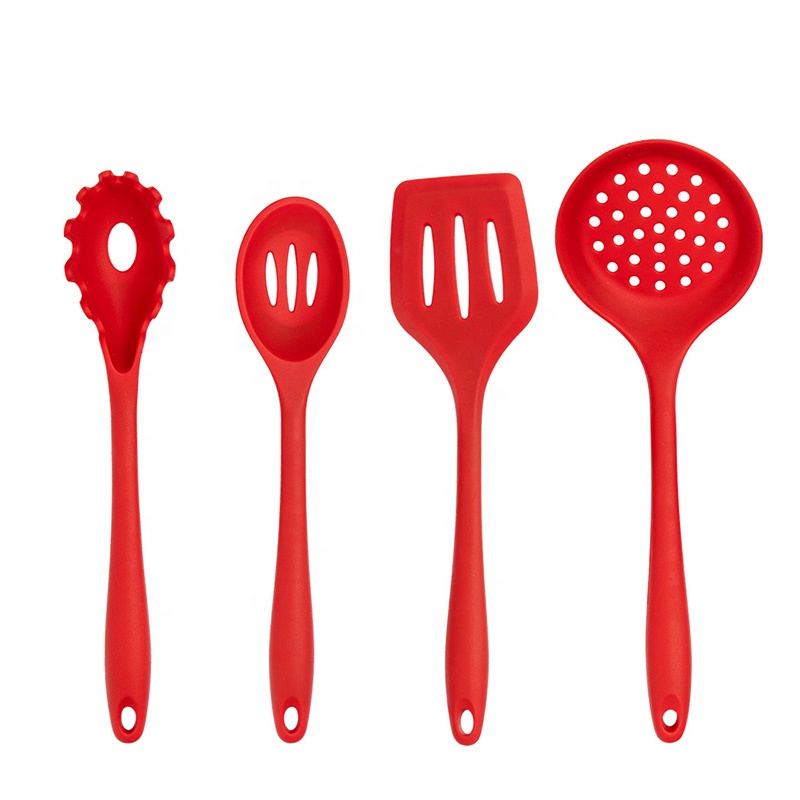Venta caliente 9 piezas de utensilios de cocina de silicona con soporte de plástico